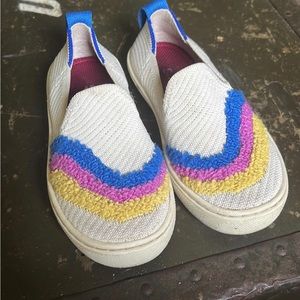 Rothy's Multicolor Stripes Blue Back Sneakers  Size 10